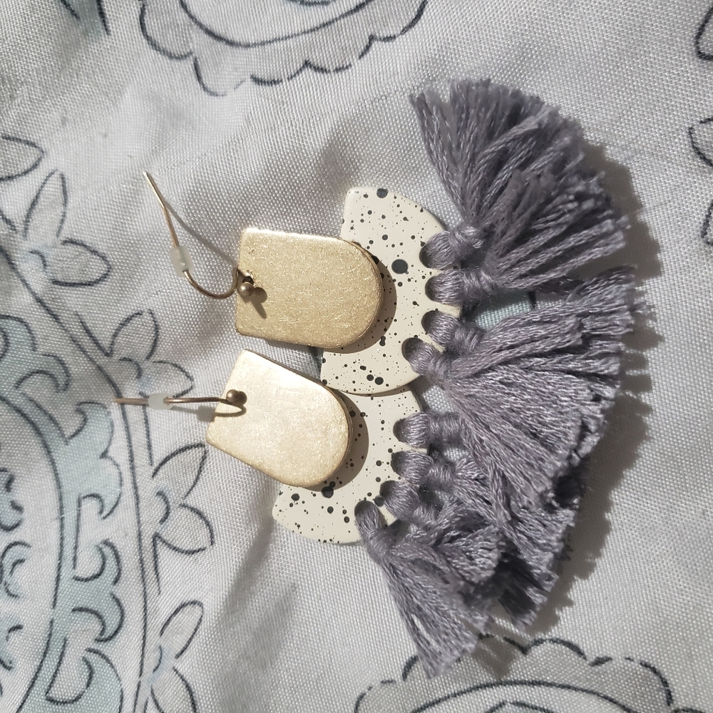 Tassel and Clay Earrings